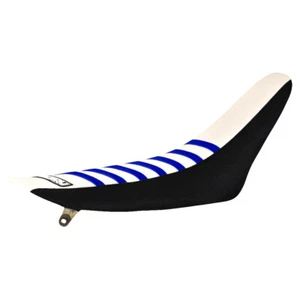 Cubierta de asiento Yamaha YZ 85 2015-2021 de Enjoy MFG negro blanco azul costillas #96 - Imagen 1 de 6