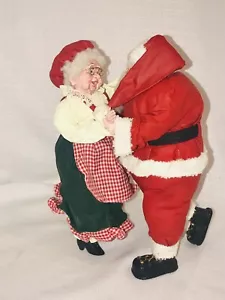 Estatuilla de Navidad bailando vintage de Santa y señora Claus - Imagen 1 de 9