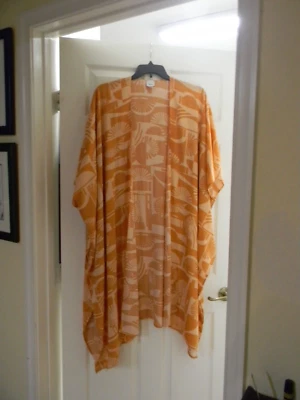 Sonoma Goods For Life, Tonos de Melocotón Talla Grande, Topper/Kimono/Cubrimiento de Playa Foto 1 de 4