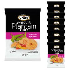9 x 85g Grace Plantain Sweet Chilli Salted Plantain Chips Snack Banana Crisps