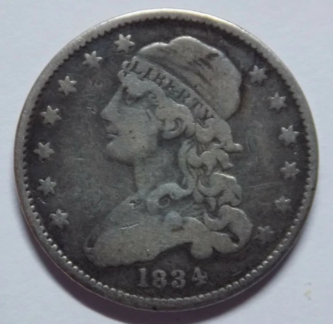 1834 25c Capped Bust Quarter VG-Fine Cover