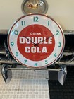 HORLOGE RONDE style vintage DOUBLE COLA 12 POUCES NEUVE avec FACE VERRE