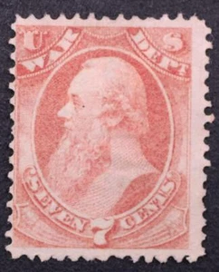 U.S. Scott # O87 Official War Dept 7c Rose 1873 Issue Stamp MLH sul - Picture 1 of 1