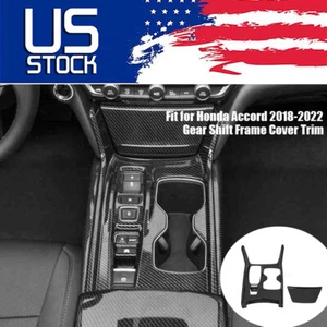 Juego de cubierta de cuadro de panel de cambio de marchas negro carbono para Honda Accord 2018-2022 EE. UU. - Imagen 1 de 11