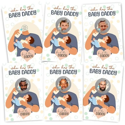 Juegos de Baby Shower, Who is The Baby's Daddy Scratch Off Cards, Divertida Lotería C... Foto 1 de 4