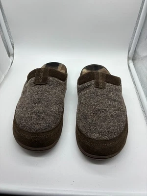 Zapatillas zueco para hombre Acorn marrón lana tweed forradas a cuadros talla M 10 Foto 1 de 4