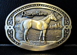 *TONY LAMA Quarter Horse Breeder Series Brass Belt Buckle FIRST Edition Unworn - Picture 1 of 4