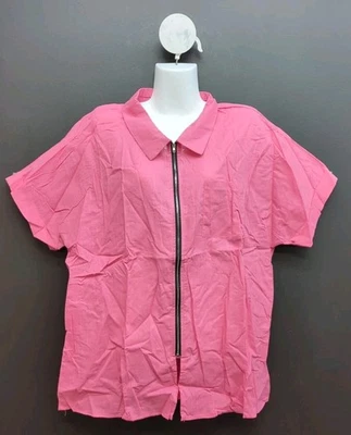 Stylist Groomer Barber Vet Tech Hair Water Resistant Nylon Jacket Coat XXL Pink - Image 1 of 4