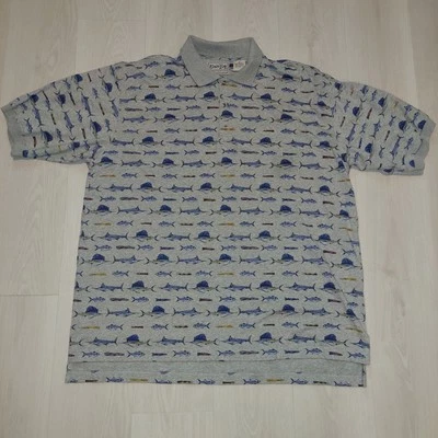 Camisa polo de pesca Bimini Bay Outfitters LTD manga corta gráfica para hombre talla XL Foto 1 de 4