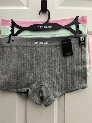 Paquete de 3 1X Steve Madden Bragas Mujer Boyshot Rosa Sólido Verde Menta Gris Foto 1 de 4