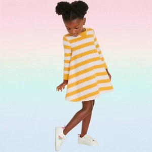 Old Navy Kleinkind Squash gestreift French Terry Sweatshirt Kleid Größe 2T - Bild 1 von 4