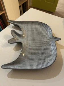 Anthropologie Bird Shaped Ceramic Plate 2 Tone Gray - Picture 1 of 5