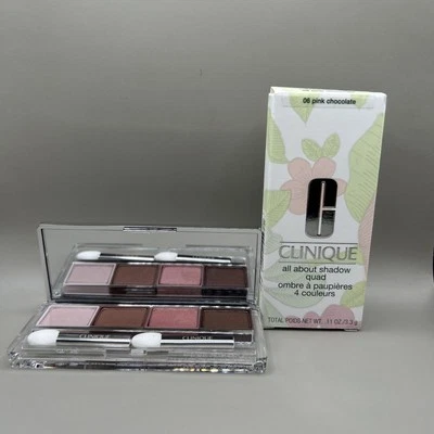 CLINIQUE All About Shadow Quad 06 Rosa Chocolate 110z Tamaño Completo Nuevo En Caja Foto 1 de 4