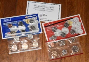 2004 US Mint Uncirculated Coin Sets Philadelphia & Denver W/ COA - Picture 1 of 3