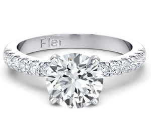 2CT Round Cut Moissanite Engagement Rings for Women, 8MM VVS1 D Color Sz 7 - Picture 1 of 4