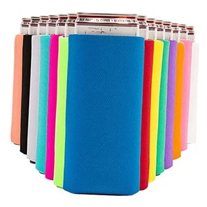 Slim Can Cooler Sleeves (14-Pack) Soft Insulated Koolie for 14 Pack Multicolor - Picture 1 of 7
