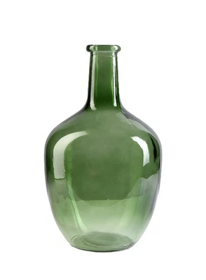 Olive Green Bottleneck Glass Vase - Elegant Vintage Floor Vase for Long-Stemm... - Image 1 of 4
