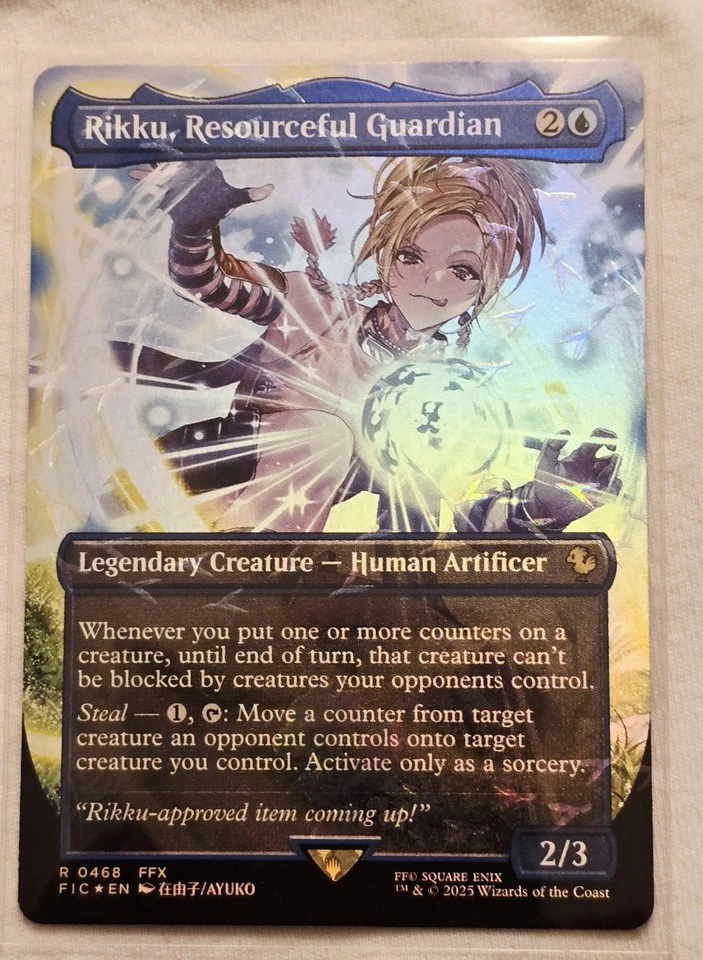 Rikku, Resourceful Guardian (Borderless) (Chocobo Track Foil) Commander MINT - Image 1 of 1