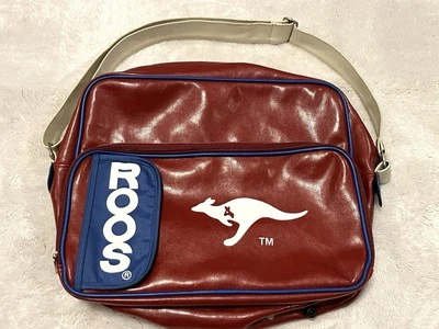 Vintage Kangaroos Roos Red faux Leather Small 16" Travel Messenger Satchel Bag - Image 1 of 4
