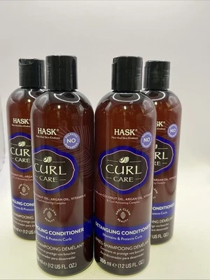 HASK BEAUTY (4) Curl Care, Detangling Conditioner, For All Curls Patterns, 12 fl oz (355 ml)