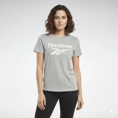 Camiseta de manga corta Reebok Identity Logo para mujer XS mediana gris jaspeado pulóver Foto 1 de 4