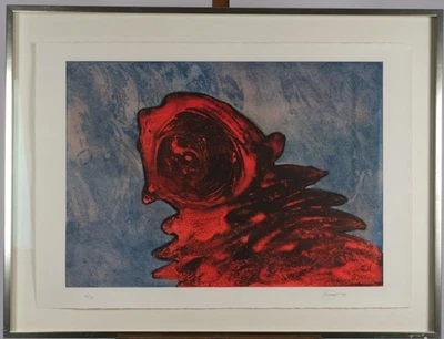 Otto Piene Farbaquatinta Radierung handsigniert datiert nummeriert - Bild 1 von 3