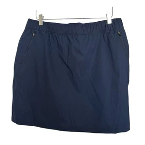 Eddie Bauer Womens Skort Size 16 Rainier Collection Blue Pockets Stretch Waist - Picture 1 of 8