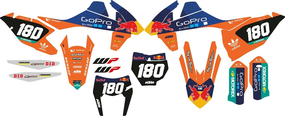 KIT GRÁFICO PARA ADESIVOS DECALQUES ADESIVOS KTM SXF EXC 2016 2017 2018 2019 EXC-F SX-F - Imagem 1 de 1