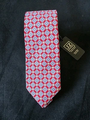 Corbata de seda JZ RICHARDS BOULDER ROJA HECHA A MANO EN EE. UU. - NUEVA CON ETIQUETAS Foto 1 de 4