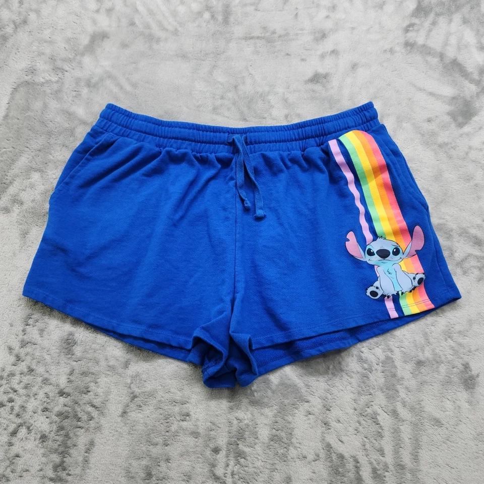 Pantalones Cortos Disney Para Mujer XXL Azul Lilo y Puntada Estampado Gráfico Bolsillos con Cordón Foto 1 de 4