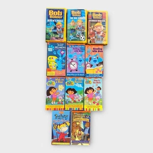 Nick Jr VHS Lot 11 Tapes Blues Clues Dora Bob The Builder Kindergarten Learning - Picture 1 of 7