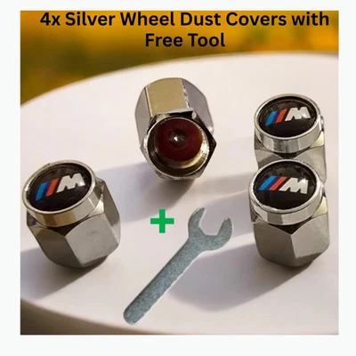 4x Tapones Antipolvo Nuevos Tapón Válvula Neumático para BMW M Sport Plata Serie 1 2, 3, 4, 5, 6 Reino Unido Foto 1 de 4