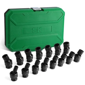 1/2" Drive Universal Swivel Impact Socket Set, Metric Socket Set, 15-Piece, P... - Picture 1 of 8