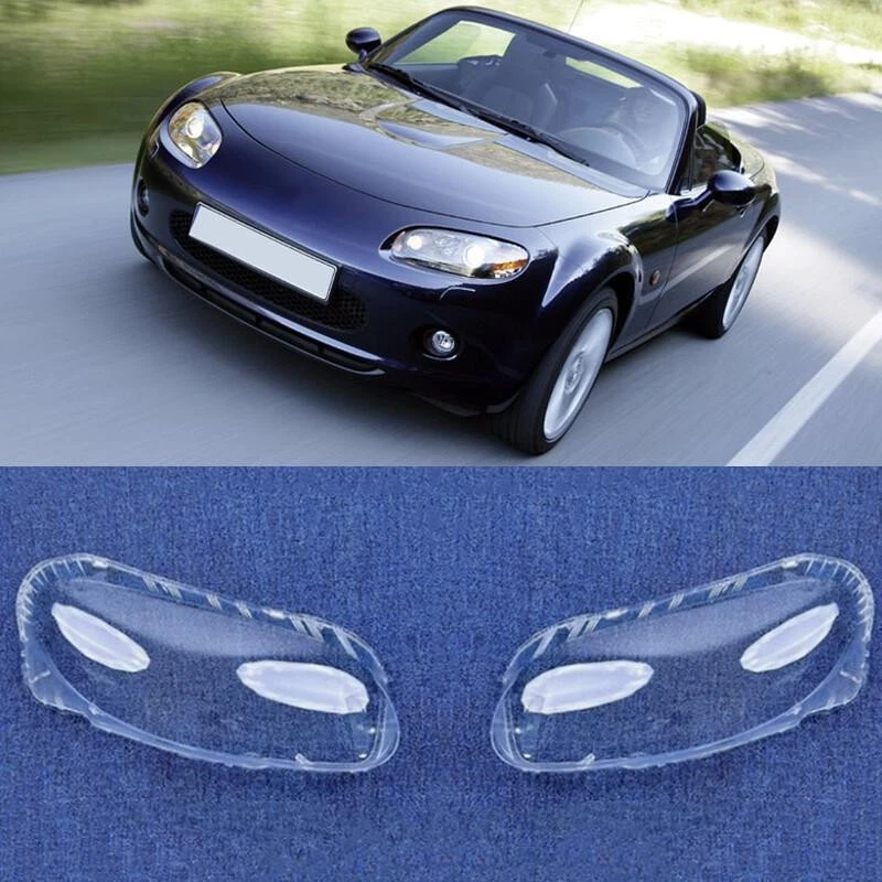 Para Mazda MX-5 Miata 2006-2008 Un par de cubiertas de lente de faros delanteros de automóvil transparentes Foto 1 de 1