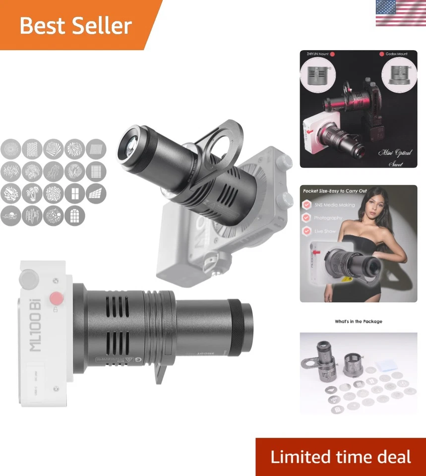 轻量级迷你 Gobo 投影仪带磁性框架用于创意照明 — 第 1/4 张图片