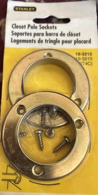 SOCKETS POSTE ARMARIO STANLEY tono latón satinado 19-3215 para poste de 1-3/8" nuevo antiguo Stk Foto 1 de 2
