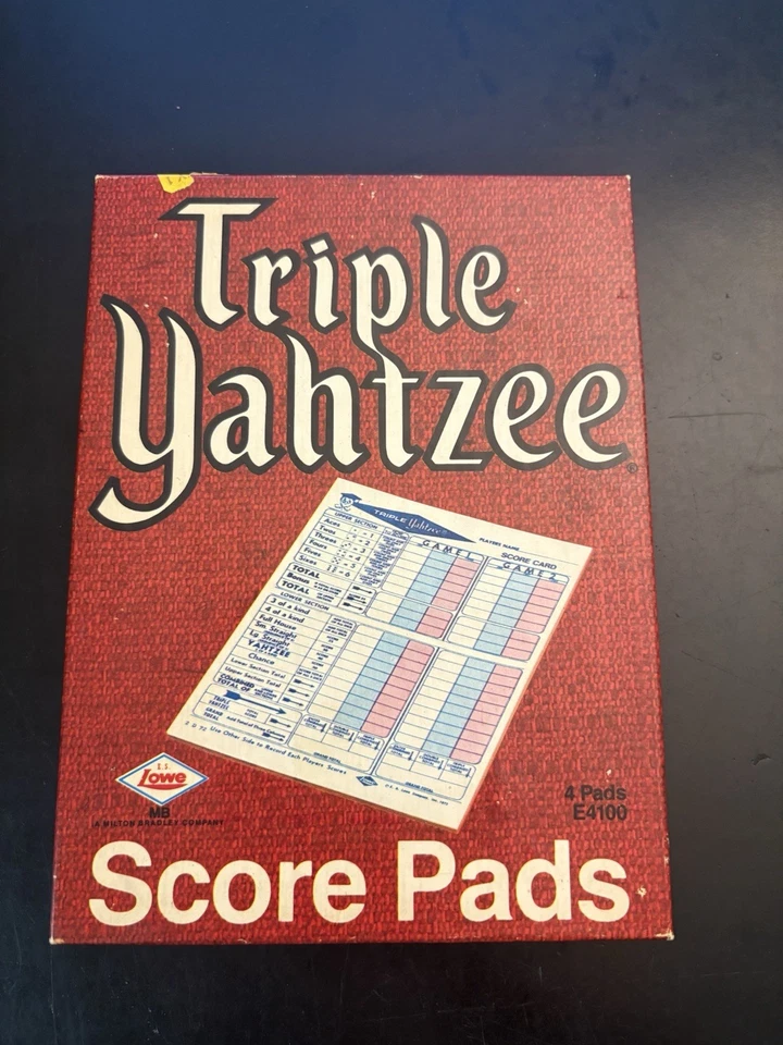Vintage Triple Yahtzee 1973 Score Cards 4 Pads Lowe Milton Replacements - Image 1 of 4