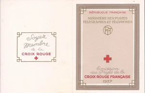 France - 1957 Red Cross Semi-Postal Paintings - 8 Stamp Booklet Pane MNH #B318a - Picture 1 of 2