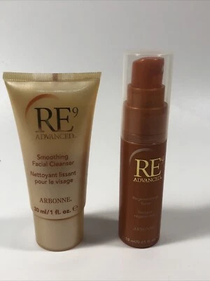 SET Arbonne RE9 Tónico Regenerador Avanzado Limpiador Facial Suavizante VIAJES Foto 1 de 4