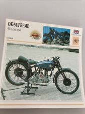 OK Supreme 500 Grass Track 1937 carte moto de collection Atlas UK