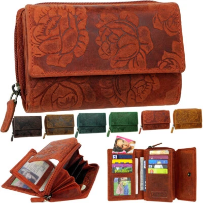 LOZANO Damen Geldbörse Geldbeutel Echt Leder Brieftasche Portemonnaie Geldtasche - Bild 1 von 4