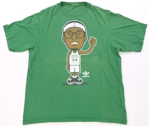 Rare Vintage ADIDAS Paul Pierce Boston Celtics Cartoon Graphic T Shirt 2000s M - Picture 1 of 9