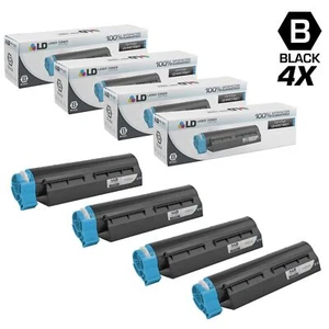 LD 44574901 Black Toner Cartridge Set of 4 for Okidata B431d B431dn MB472w MB562 - Picture 1 of 9