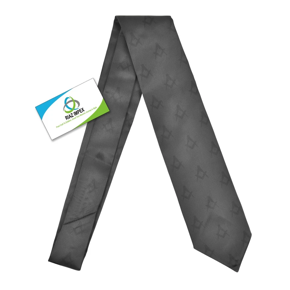 Corbatas de seda premium negra masónica masónica impresa para hombres Regalo para él Foto 1 de 4