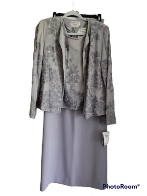 Adrianna Papell Nuevo con Etiquetas 100% Seda Cuentas Maxi Falda Conjunto 3 Piezas Noche Boda 8  Foto 1 de 4