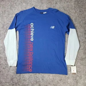 New Balance Youth 14-16 Blue/Light Blue Long Sleeve Crew Neck Jersey Achieve NWT - Picture 1 of 9