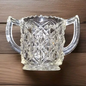Vintage Little Jewel IMPERIAL SUGAR BOWL Glass Diamond Block Depression 1930 - Picture 1 of 10