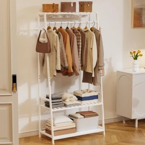 Kleiderschrank Garderobenschrank Mehrzweckschrank Bambus Offener Kleiderschrank - Bild 1 von 18