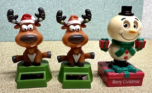 Solar Powered Dancing Toys CHRISTMAS Reindeer - Santa Hat -Snowman  Present - Picture 1 of 14