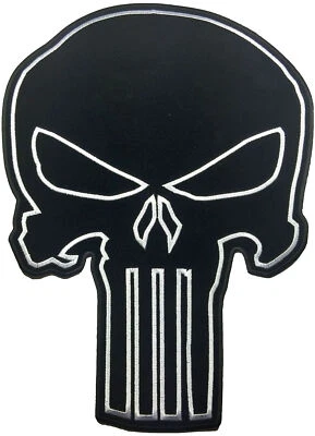  CHAQUETA CHALECO ESPALDA CALAVERA BORDADA 12 PULGADAS (XXL) PARCHE MOTERO MC  Foto 1 de 3